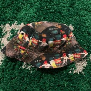 Red Supreme CDG reversible bucket hat